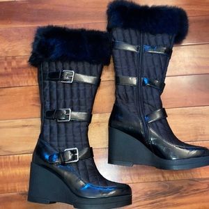 Brand New Bakers Black Wedge Snow Boot Size 8